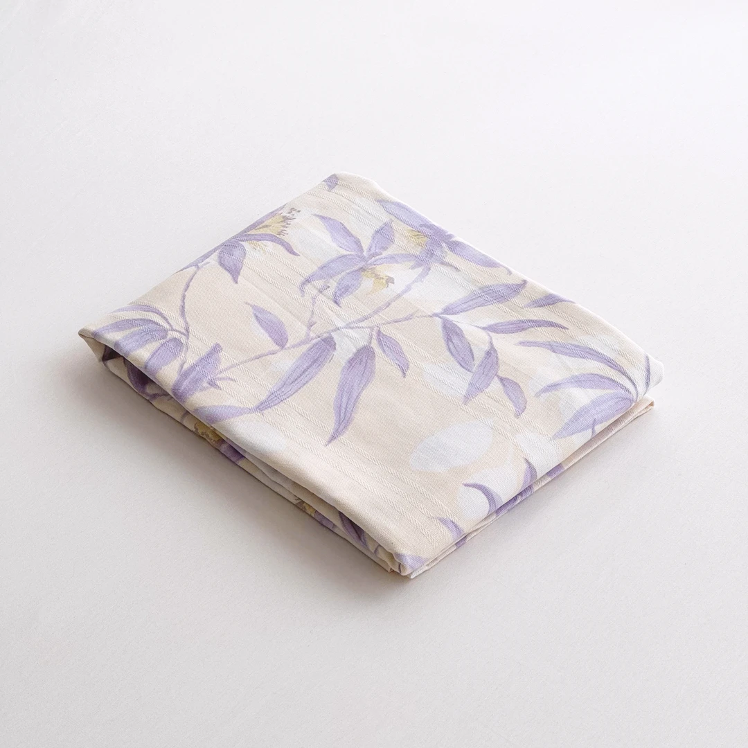 【京かわ会社】四季通用粗布枕套一对装50*80cm 紫色风铃花