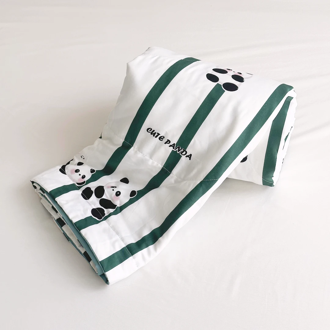 【京かわ会社】莫代尔棉花柔软薄款夏被 熊猫对对碰