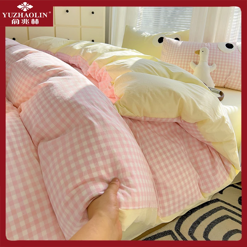 水洗棉毛巾绣多巴胺时尚卡通单人四件套亲肤柔软毛巾绣宿舍三件套