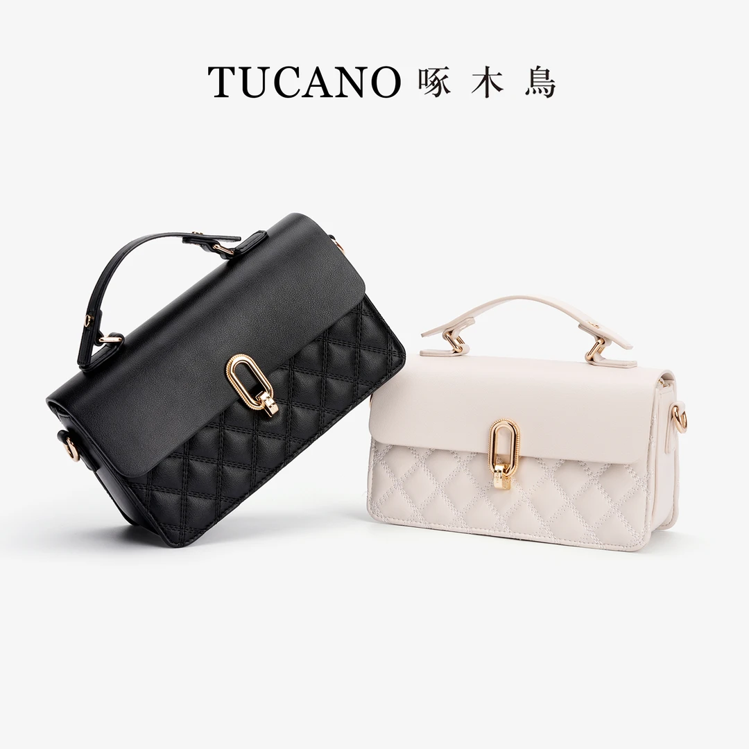TUCANO/啄木鳥2025时尚小香风手提菱格绣线牛皮女包 WBL0061W-88