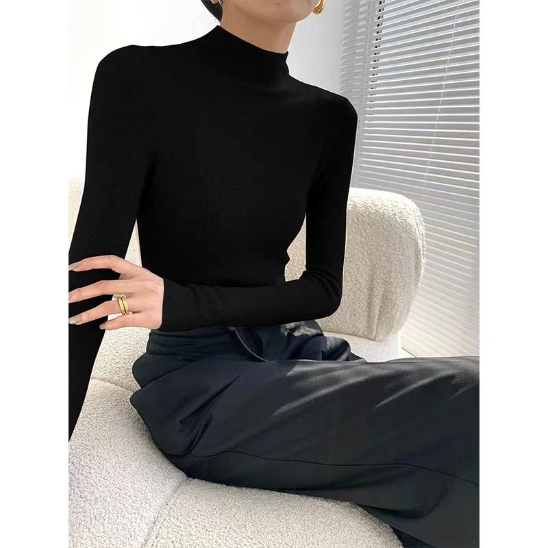 毛衫打底衫中高领紧身弹力松紧百搭内搭