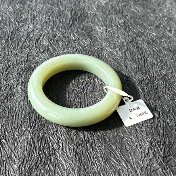 壹镯一物一图和田玉且末蓝宽版泥鳅背手镯圈口55mm重和田玉手镯