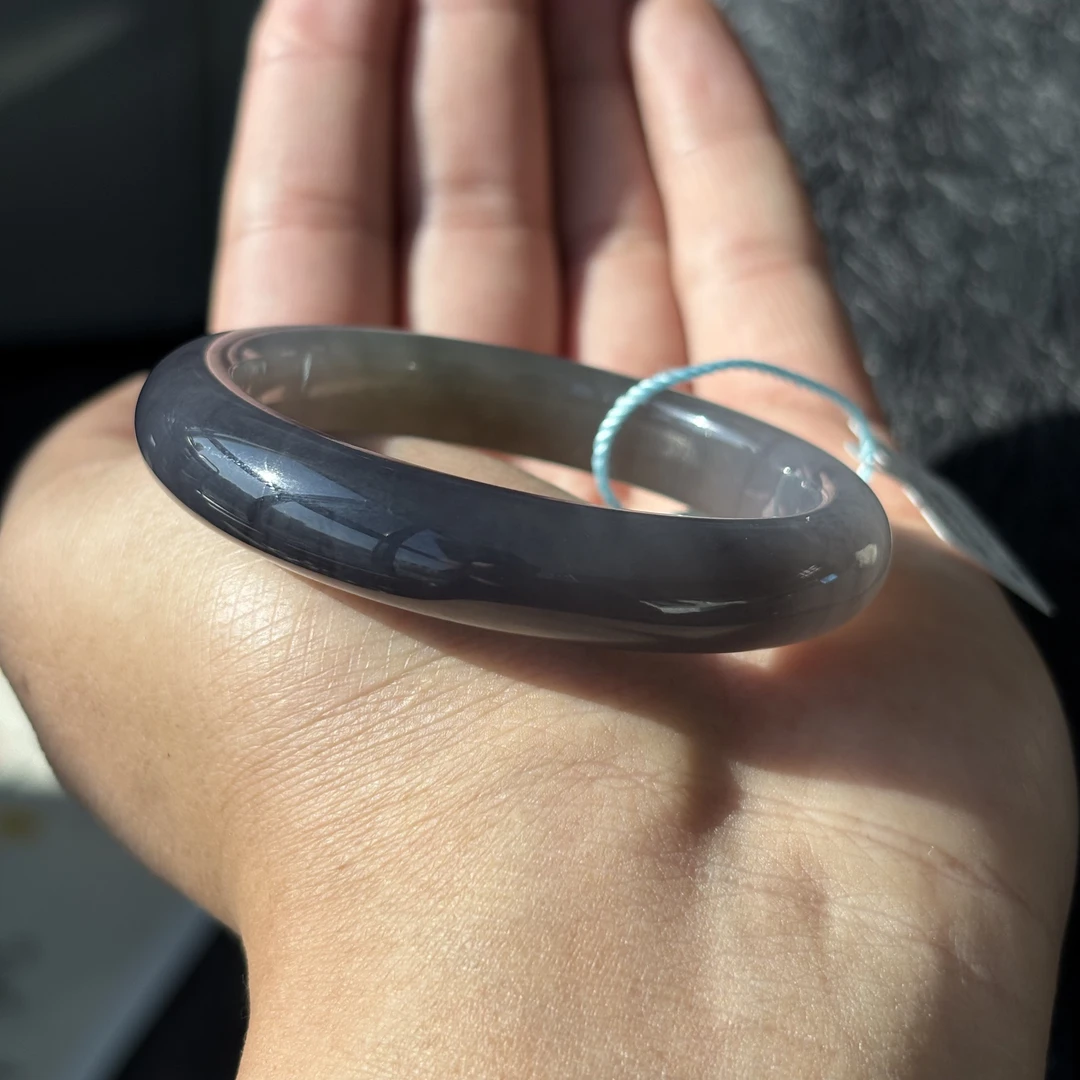 壹镯 和田玉紫罗兰浓烟紫泥鳅背小圈口泥鳅背手镯圈口51mm重40.7g