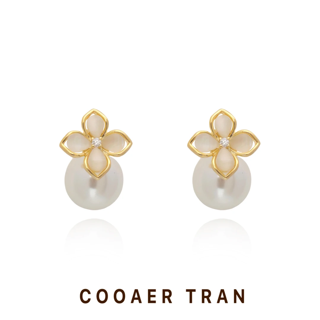 铜合金耳饰 【洛栖】轻奢时尚气质精致小众温柔高级感耳饰RH8333#