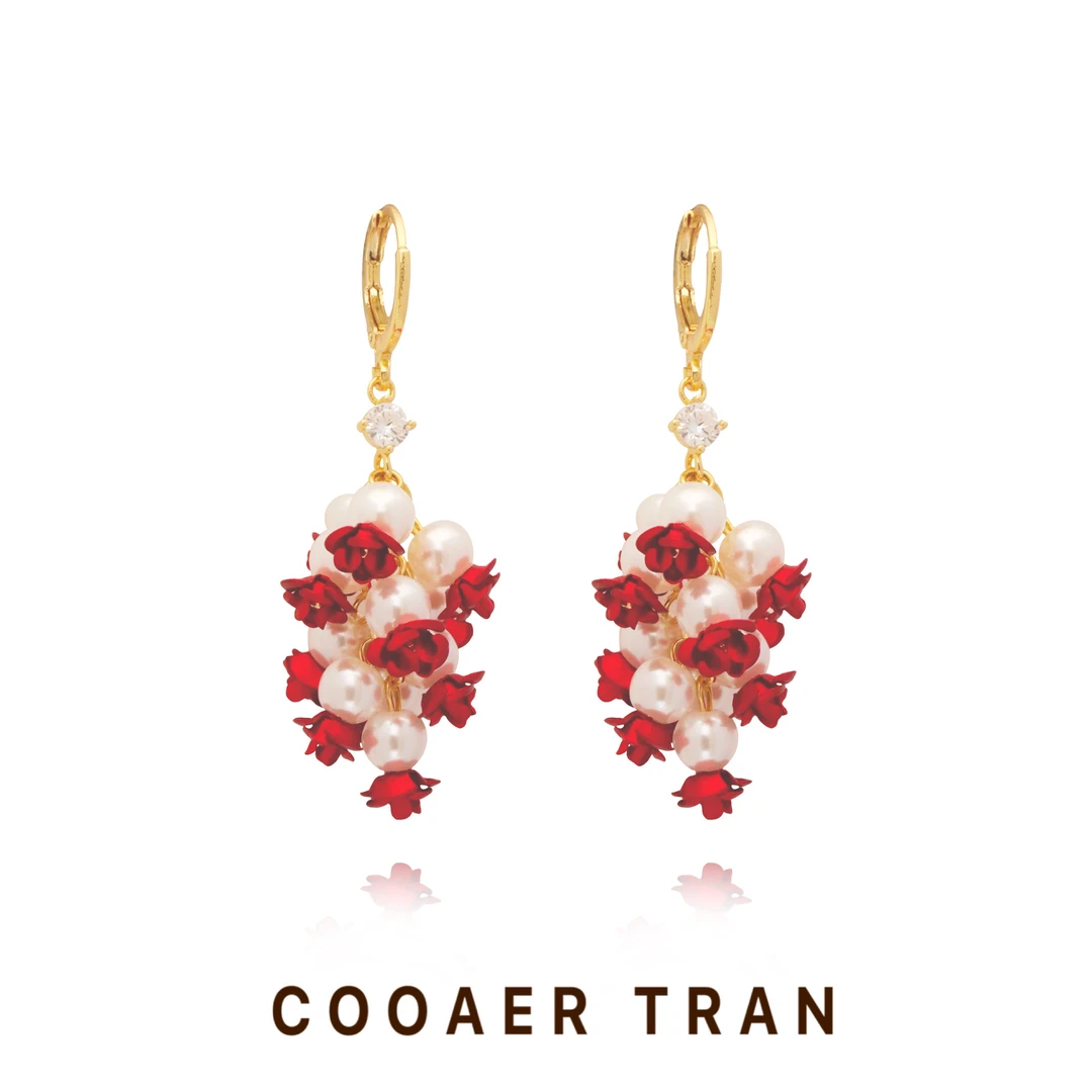 铜合金耳饰 【御蕊】轻奢时尚高级百搭温柔风气质精致耳饰RH7773#