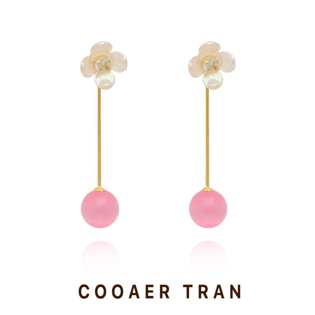 铜合金耳饰 【夕岚】轻奢时尚小众清新少女温柔高级感耳饰RH8178#