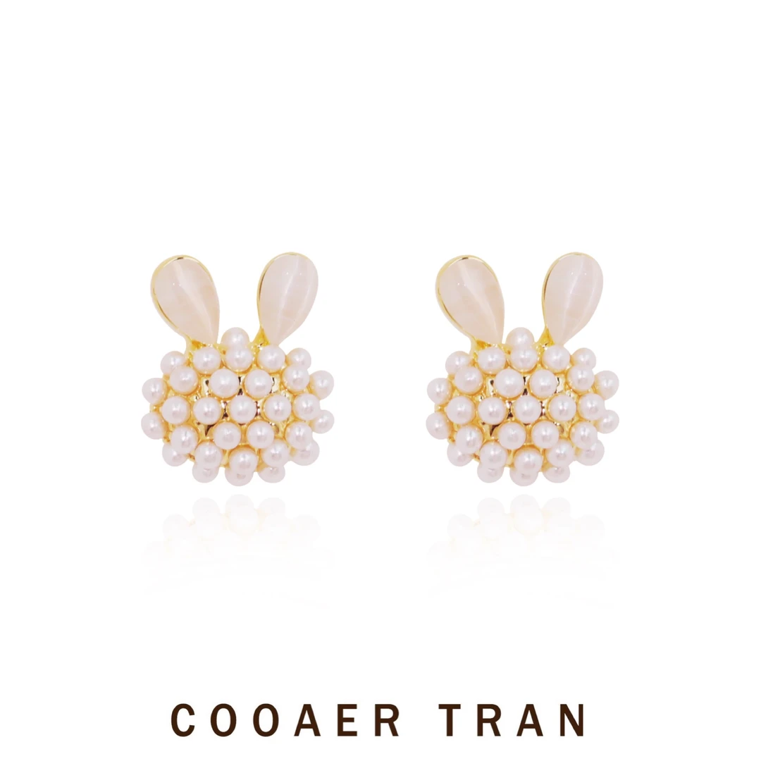COOAER TRAN 铜合金耳饰 【小兔兔】兔年气质简约百搭耳饰RH7048#