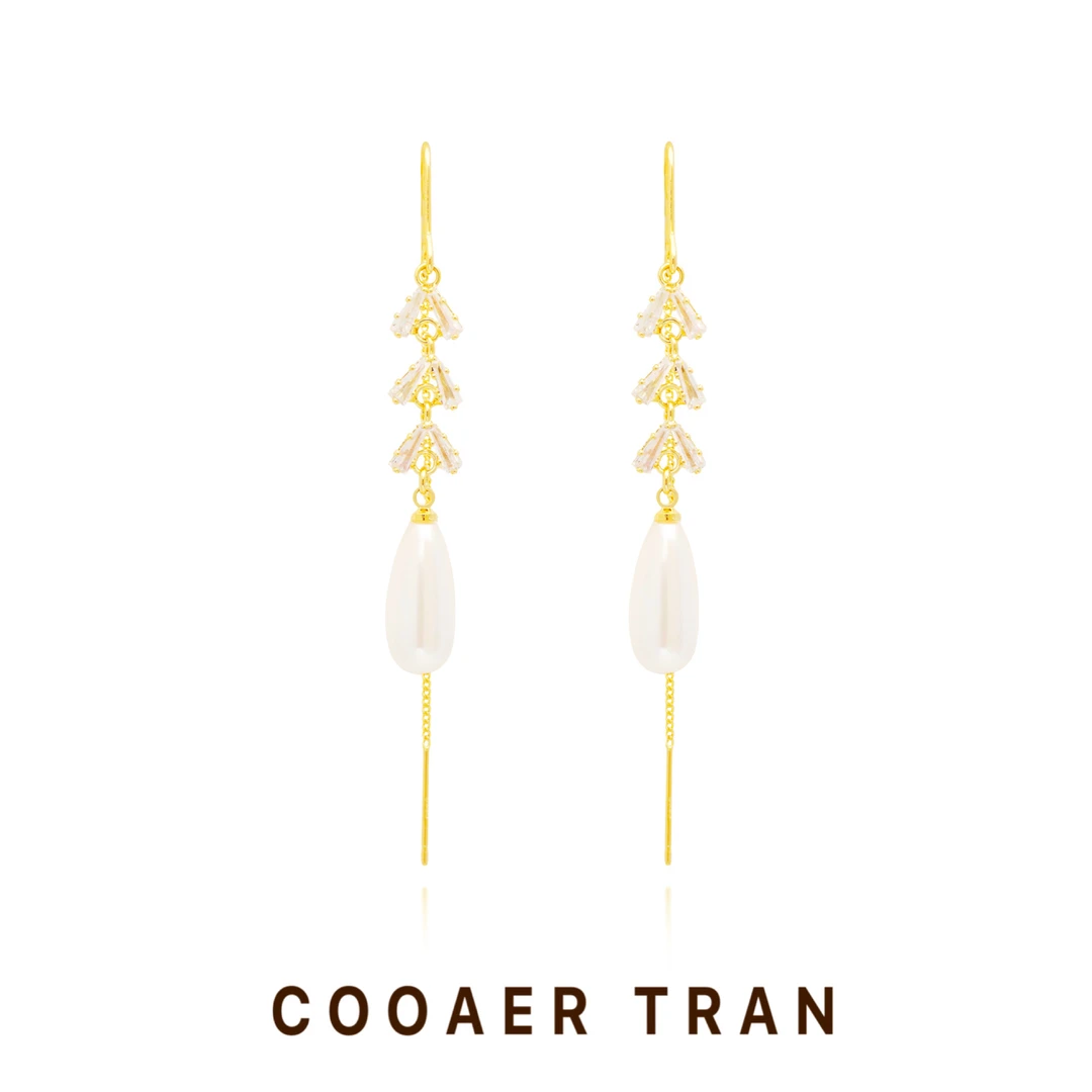 铜合金耳饰 【穗桉】轻奢时尚小众精致气质优雅高级感耳饰RH8074#