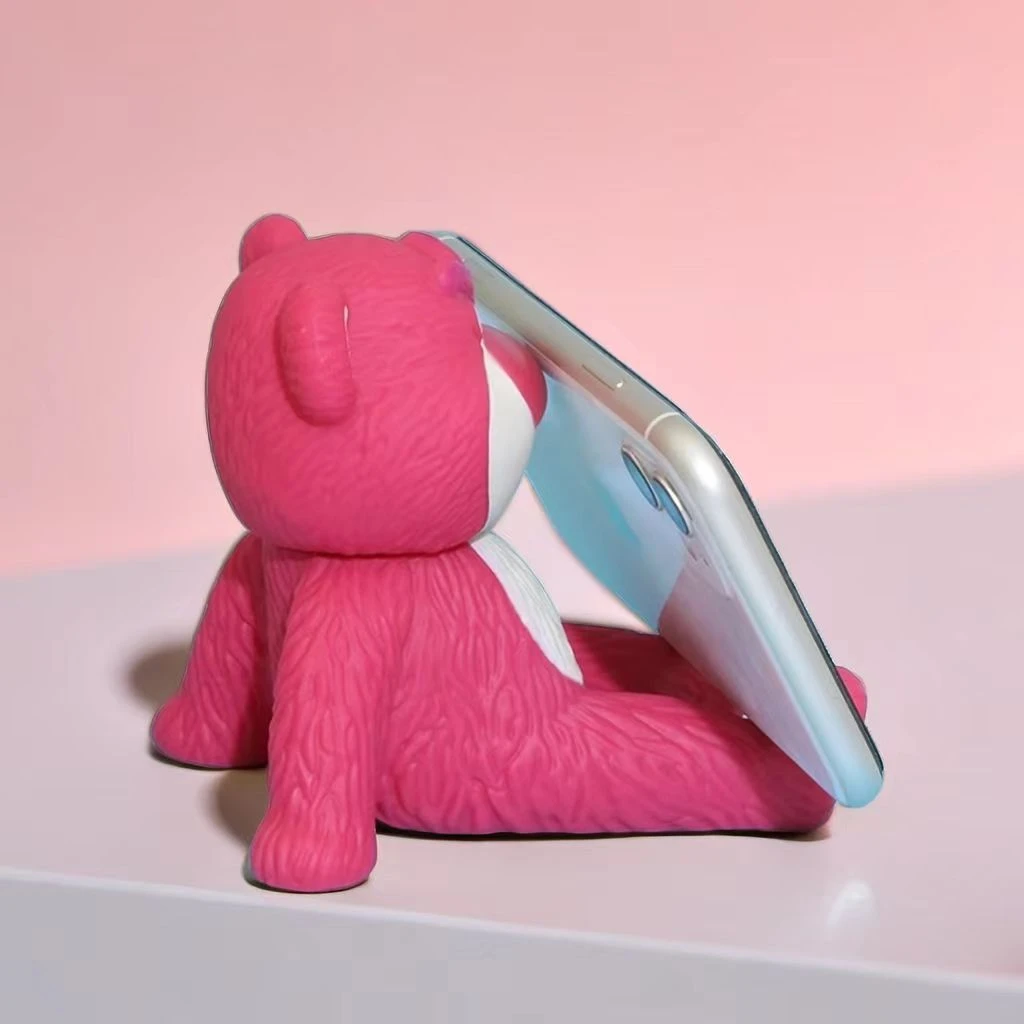 福利品草莓熊手机支架可爱创意办公卡通手机座懒人个性便携少女心