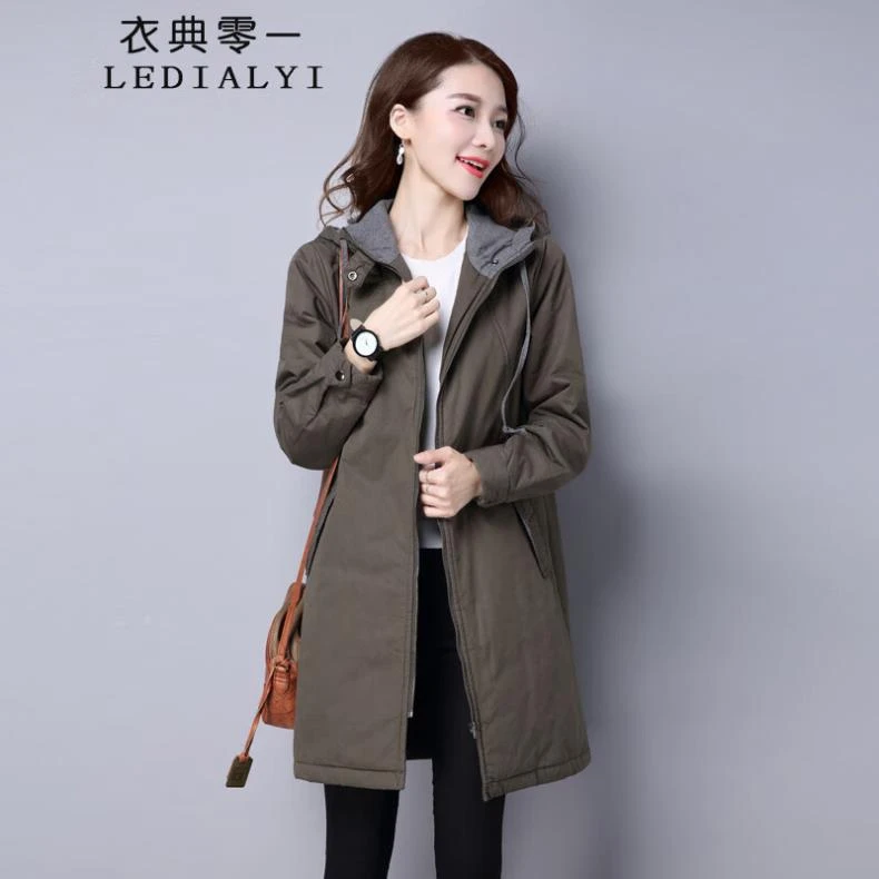 棉服女2024冬装新款冬季中长款休闲宽松显瘦连帽棉袄棉衣冬天外套