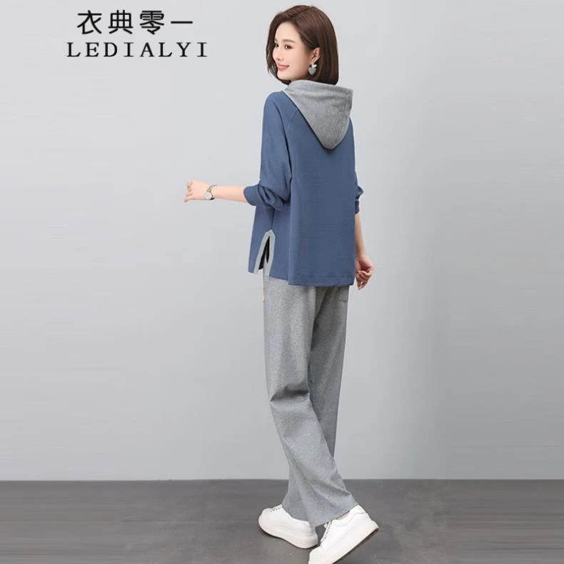 时尚高级感气质运动卫衣套装女2025春秋季新款中年小个子休闲裤子