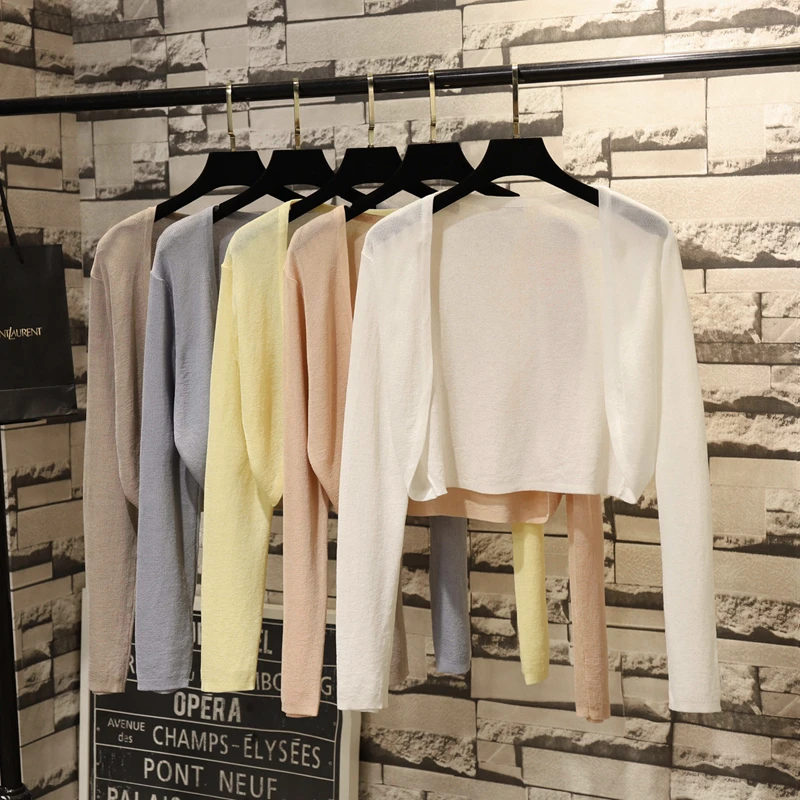 夏季薄款天丝针织开衫女短款上衣坎肩配吊带裙外搭防晒冰丝小披肩