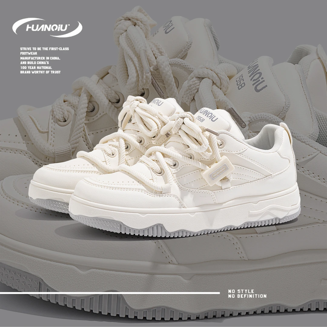 环球厚底小白鞋男款2025新款秋季百搭鞋子男潮流学生运动休闲板鞋