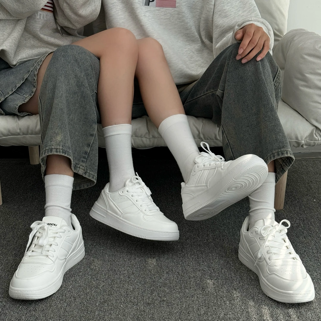 环球百搭厚底情侣板鞋2025新款秋季男女同款增高轻便休闲小白鞋子