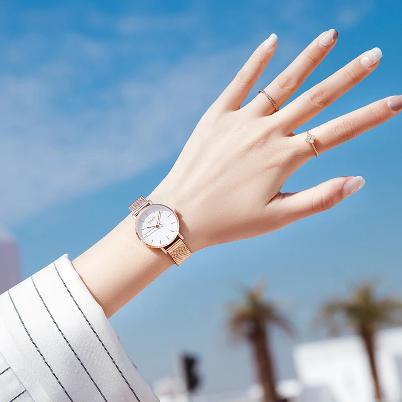 聚利时手表女钢带简约气质百搭防水女款女士时尚腕表轻奢小众女表