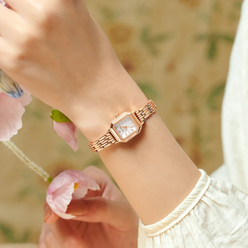 聚利时手表女时尚百搭手表女士腕表方形小方表气质简约石英表