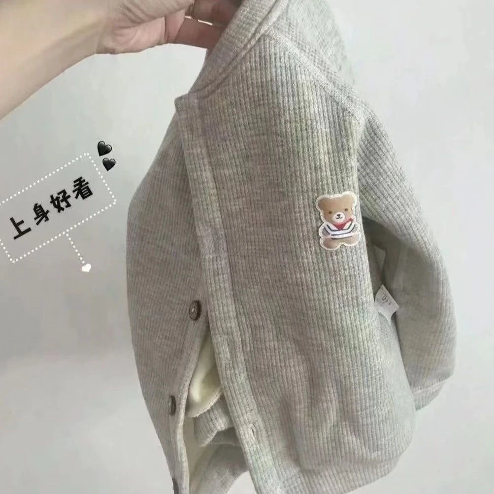 【小扬哥推荐】婴儿衣服秋冬针织上衣男宝宝长袖开衫单件保暖加绒
