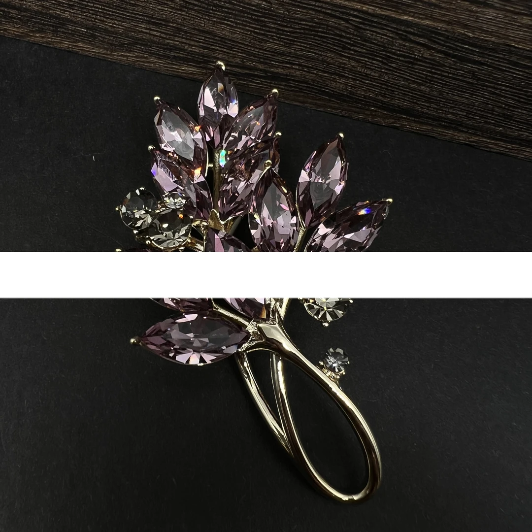 铜合金合成锆石胸针 1802紫色钻钻麦芒胸针8LXT1802H