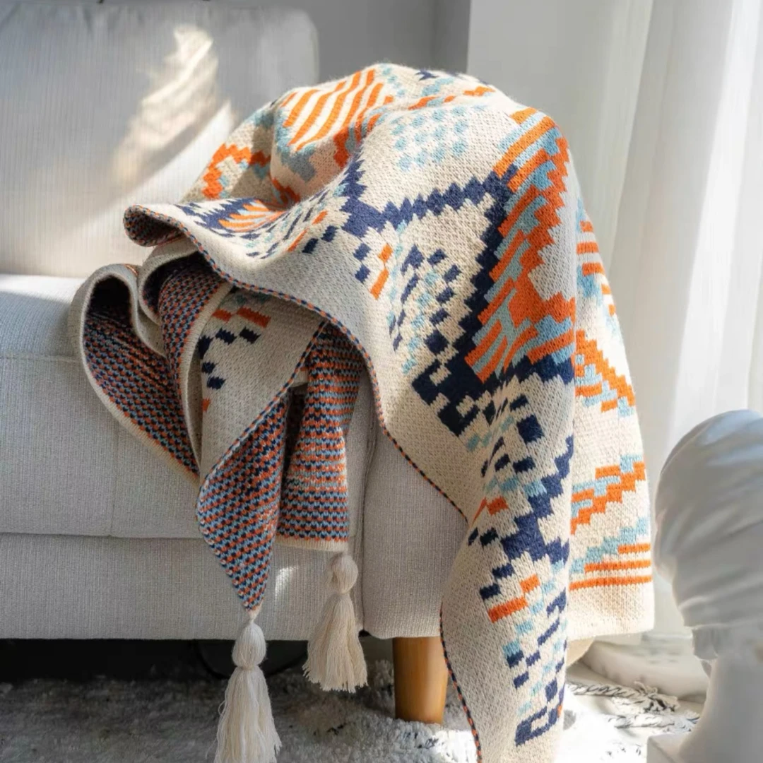 尤克里里波西米亚沙发毯民族风空调盖毯办公室午睡毯披肩休闲毯