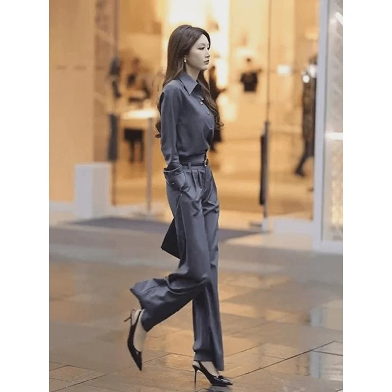 高级感小洋装两件套2024秋季新款今年流行早秋时尚套装裤西装女装