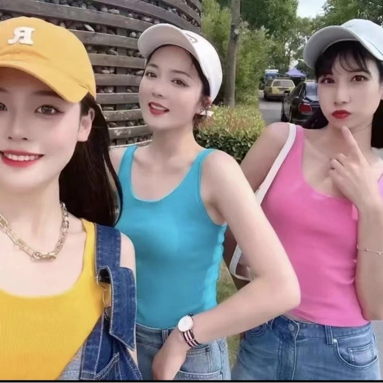 AMASS阿玛施夏新款冰丝纯色针织吊带背心5399574