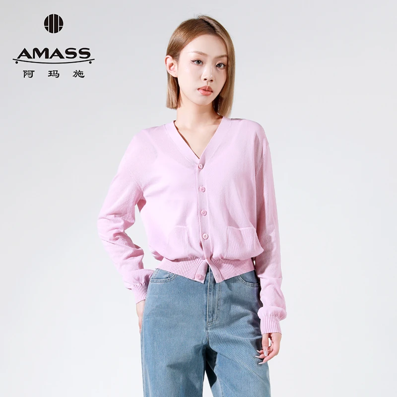 AMASS/阿玛施纤维素超薄针织开衫春夏新款长袖防晒上衣女5499261