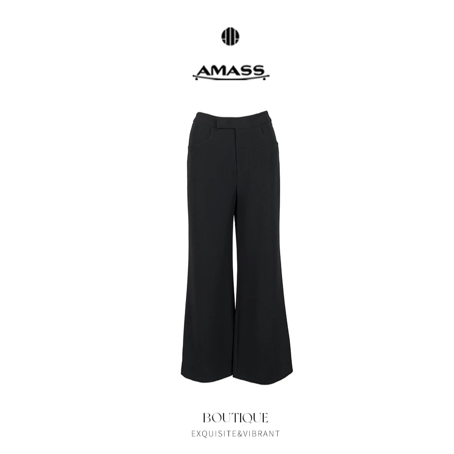 AMASS/阿玛施气质高腰舒适显瘦松紧腰微喇休闲裤女5100447-249111