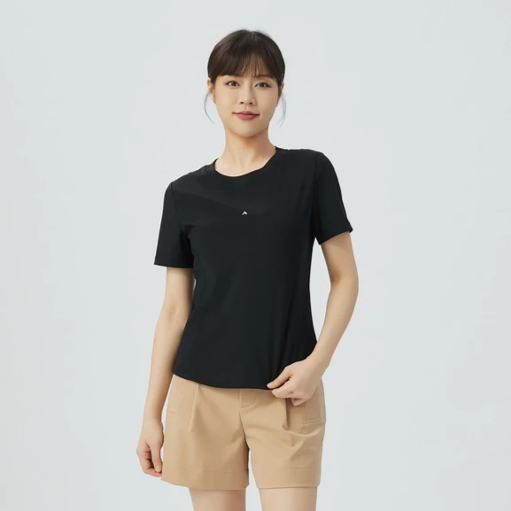 AMASS/阿玛施休闲舒适时尚通勤素色百搭圆领修身短袖T恤-5300804