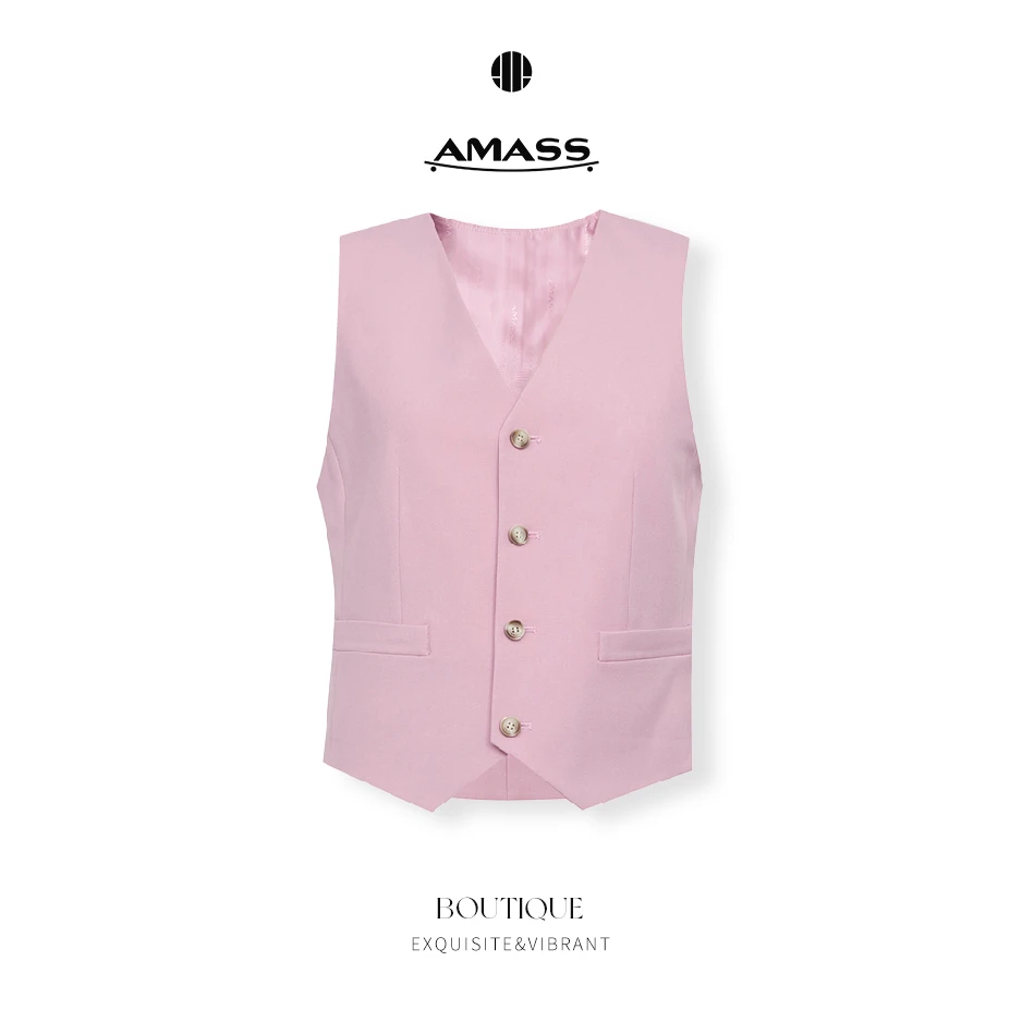 AMASS/阿玛施新款女装老钱风百搭气质经典西装马甲外套女-5400763