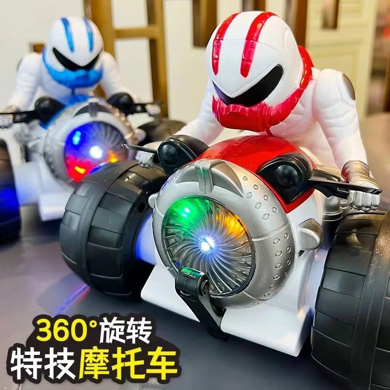 炫酷360旋转摩托车灯光音乐电动玩具赛车儿童男童孩子生日礼物
