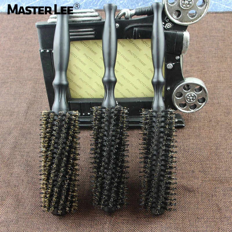 理发店发型师卷发梳发廊专业圆筒斜排滚梳直发猪鬃毛蓬松造型梳子