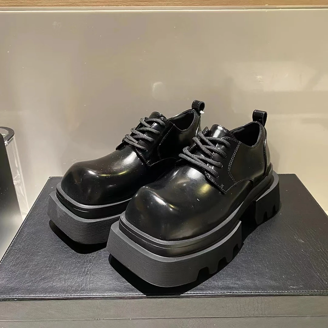 3187欧洲站方头乐福鞋女厚底2024秋季新款复古小皮鞋休闲单鞋