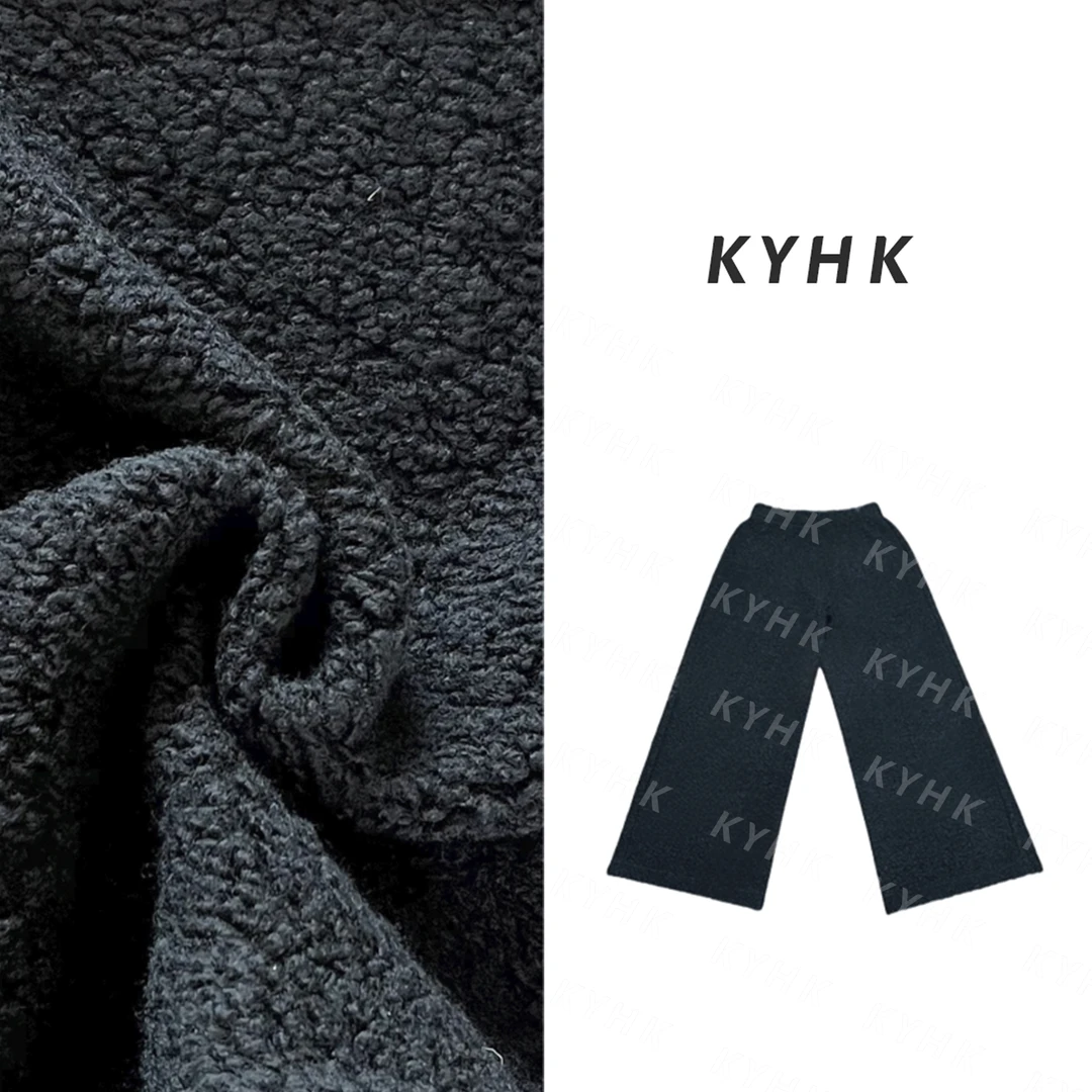 KYHK极简羊毛混纺颗粒绒百搭阔腿裤（短款）241175