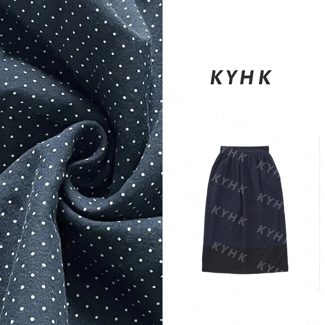 KYHK轻奢时尚百搭拼接波点气质裙2410112