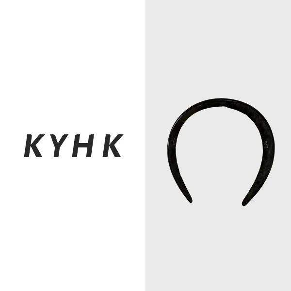 KYHK黑色设计师款光面发箍23350