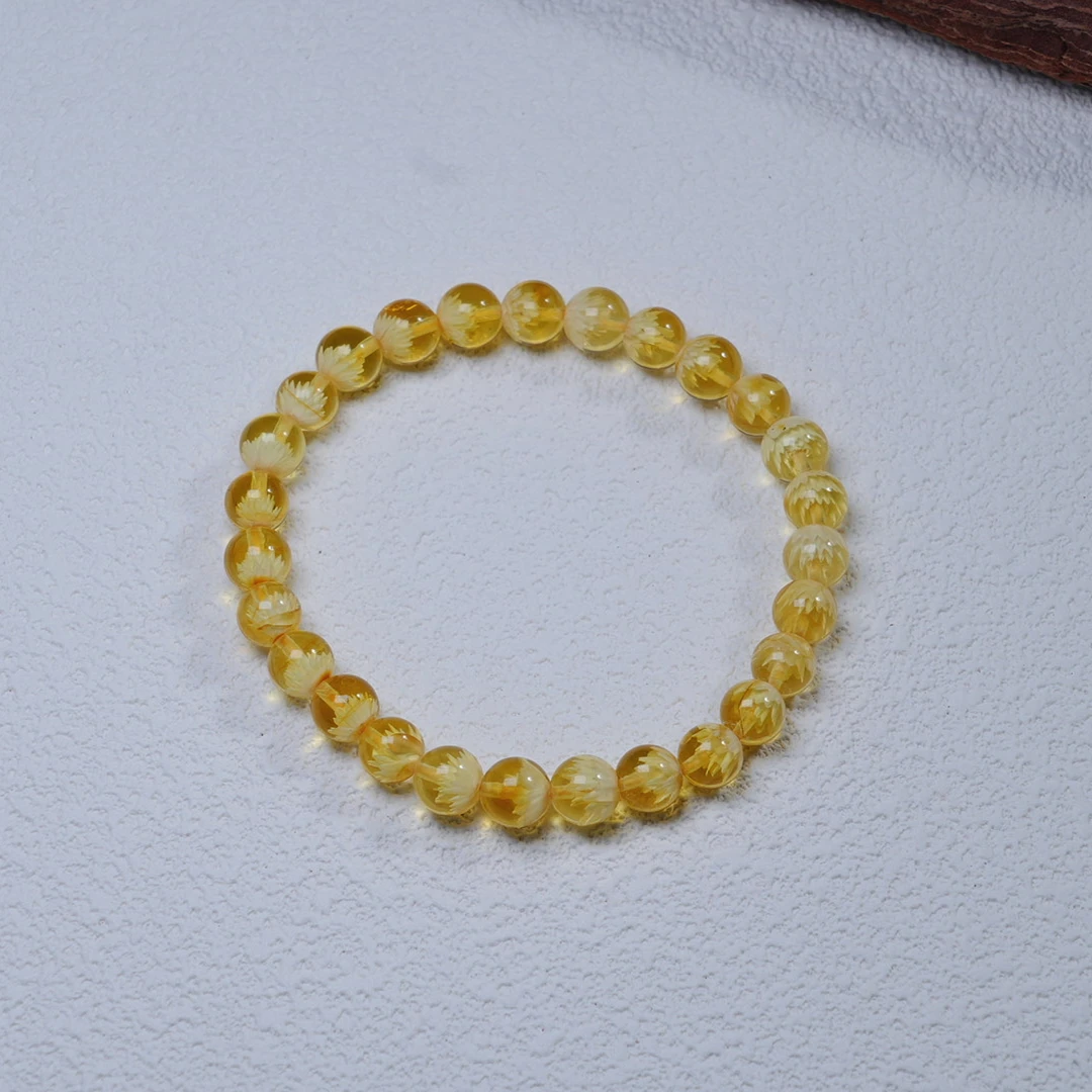 天然琥珀金珀阴雕7m+手串