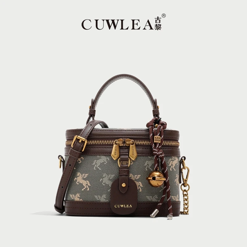 【CUWLEA/古黎】新款盒子包单肩斜挎手提包GL-9013（送礼盒）