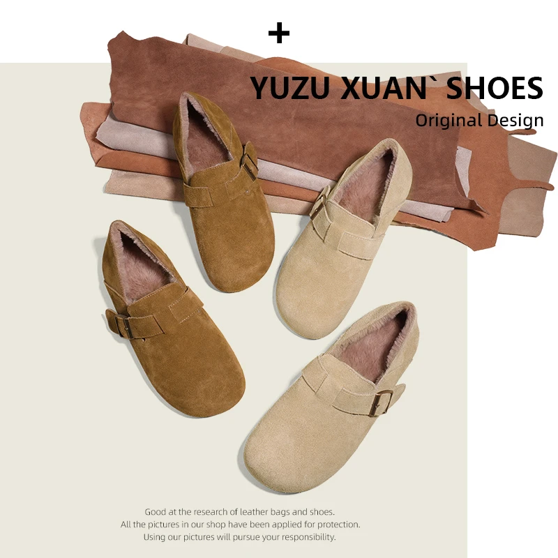 皮全包勃肯鞋厚底钓鱼单鞋2025年春秋真一脚蹬皮鞋软木底博肯鞋