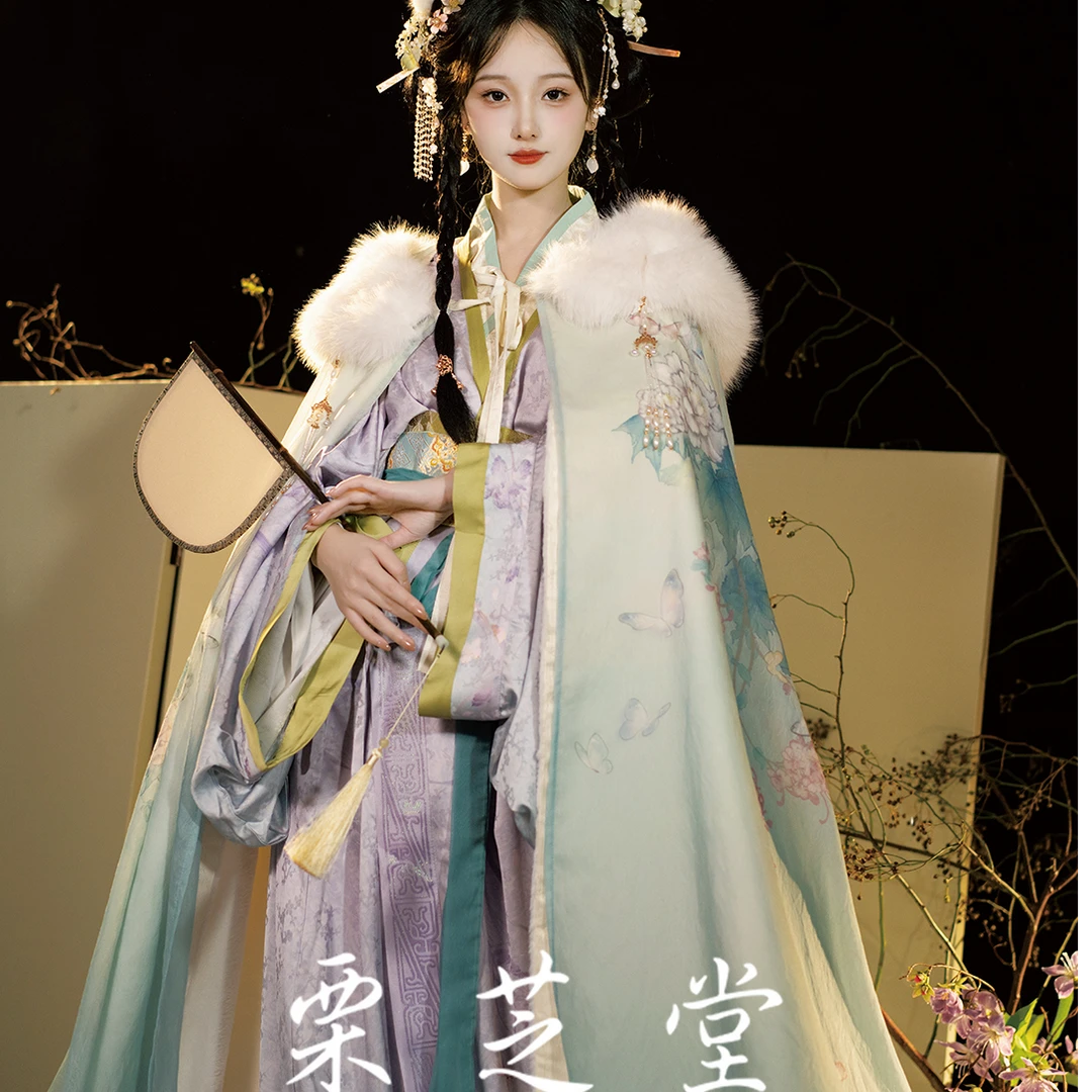 上新｜栗芝堂【寄云间】国风汉服冬季加绒斗篷原创毛领披风外套