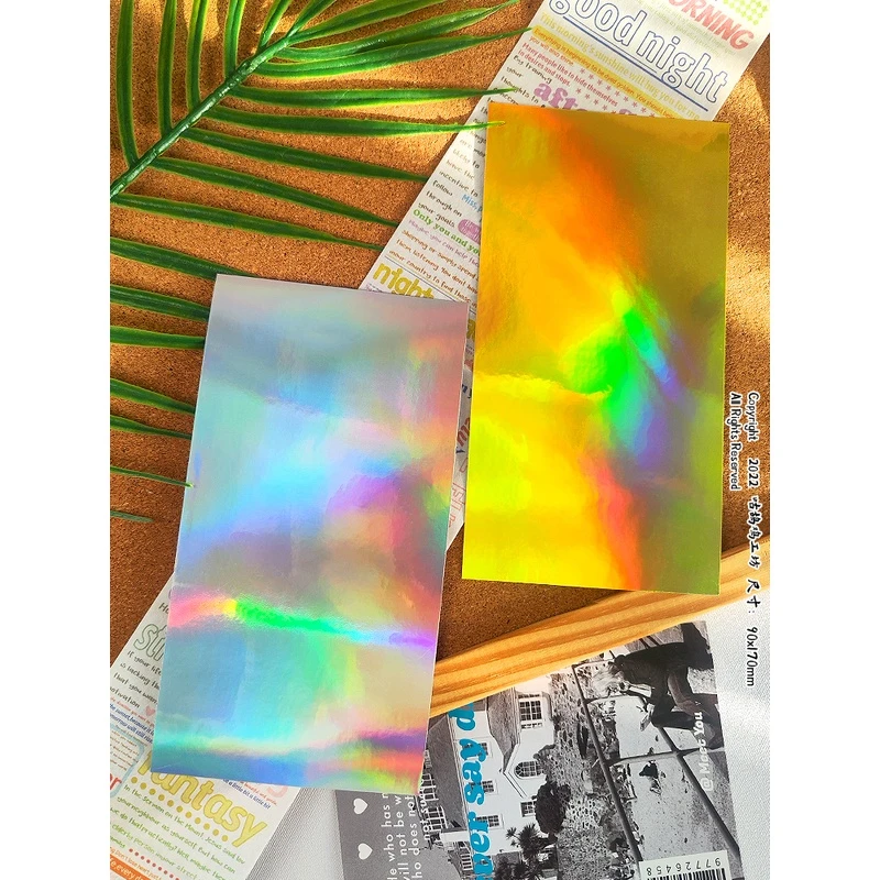 咕卡流麻手机背卡背景镭射金镭射银糖果纸色背胶手机壳贴纸