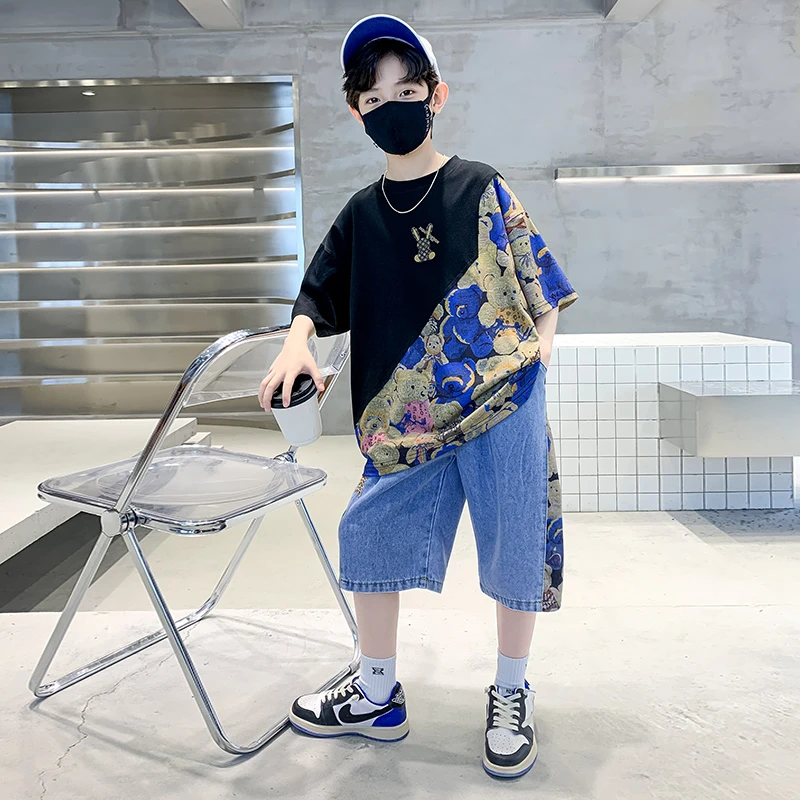 儿童装男童夏装套装2025新款运动夏季中大童夏款男孩薄款酷帅气潮