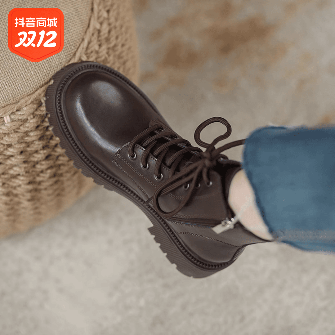 品牌马丁靴女英伦风2023秋冬新款厚底英伦风爆款机车单靴短靴子