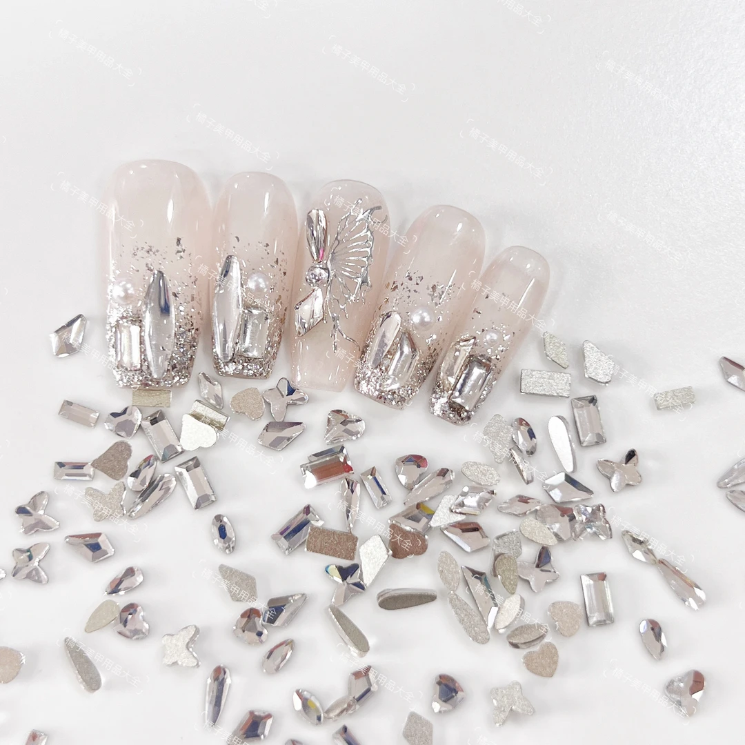 橘子美甲用品大全#K9平底混合异型钻迷你平底钻超闪