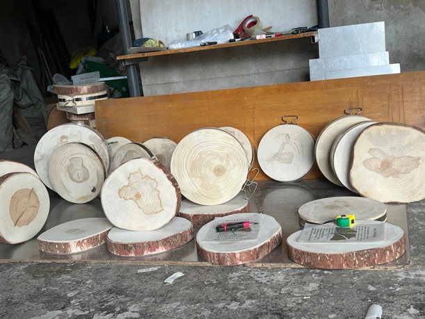 一整块银杏树34x5去皮正圆家用盐水浸泡好了