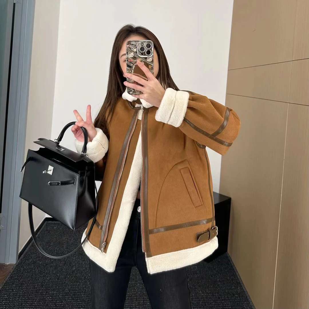 【折扣】YO定制冬季厚外套加厚机车服韩版设计感百搭立领夹克上衣