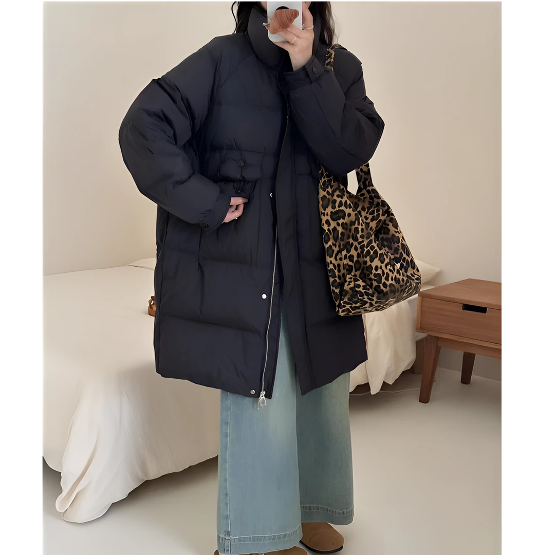 【国标鸭绒】花苞口袋2024新款宽松百搭秋冬保暖羽绒服加厚百搭