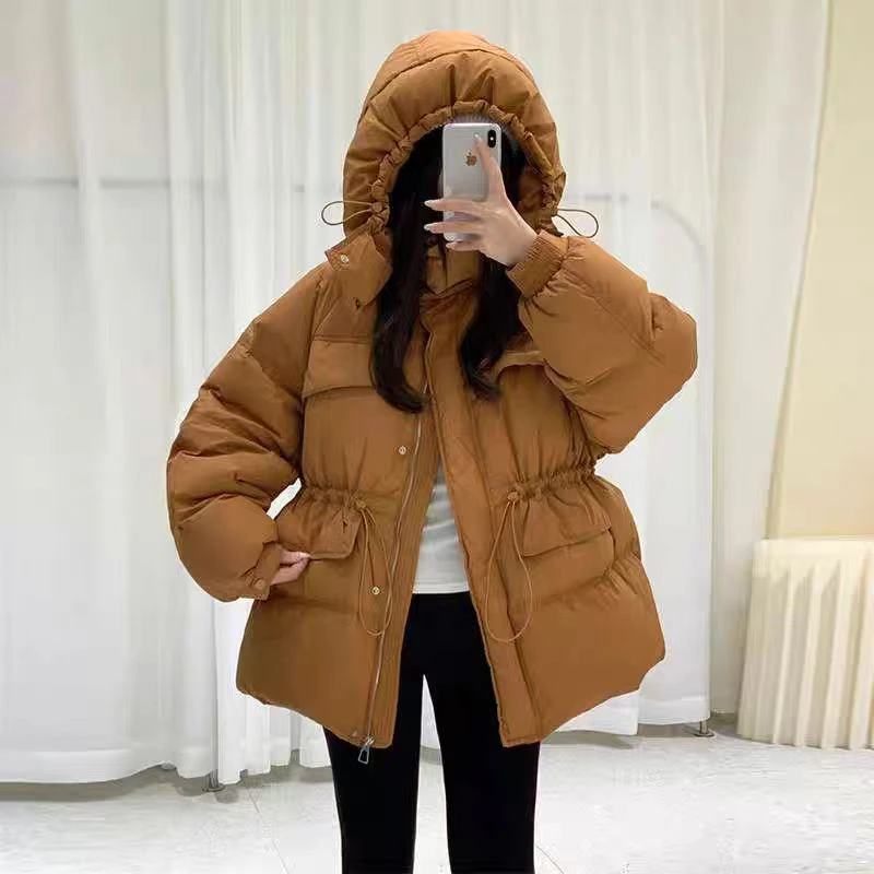 Q【国标鸭绒】新款纤贝丝2024新款羽绒服连帽秋冬保暖百搭休闲宽松