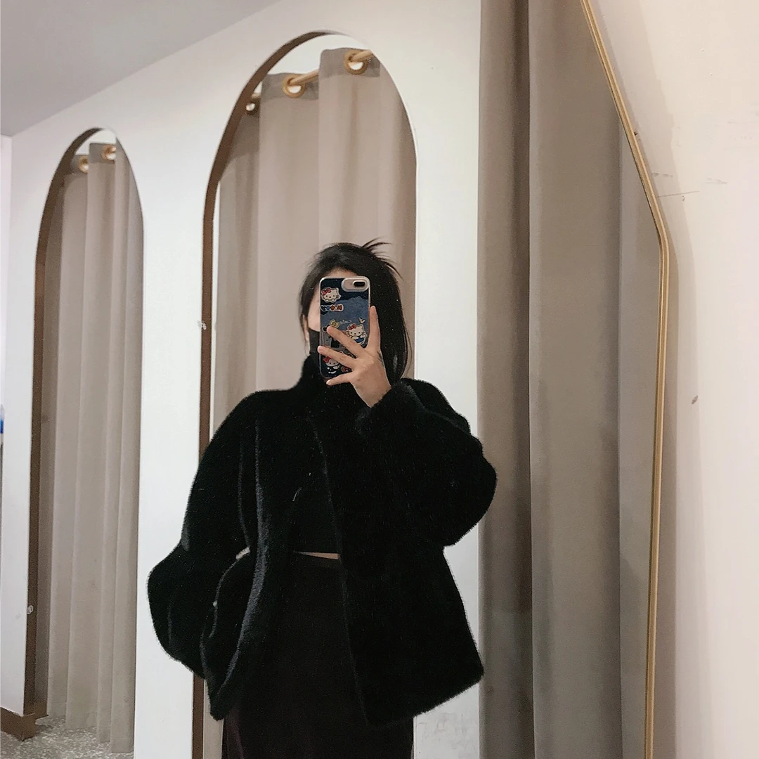 2024秋冬女韩版立领时尚小香风短外套百搭短款