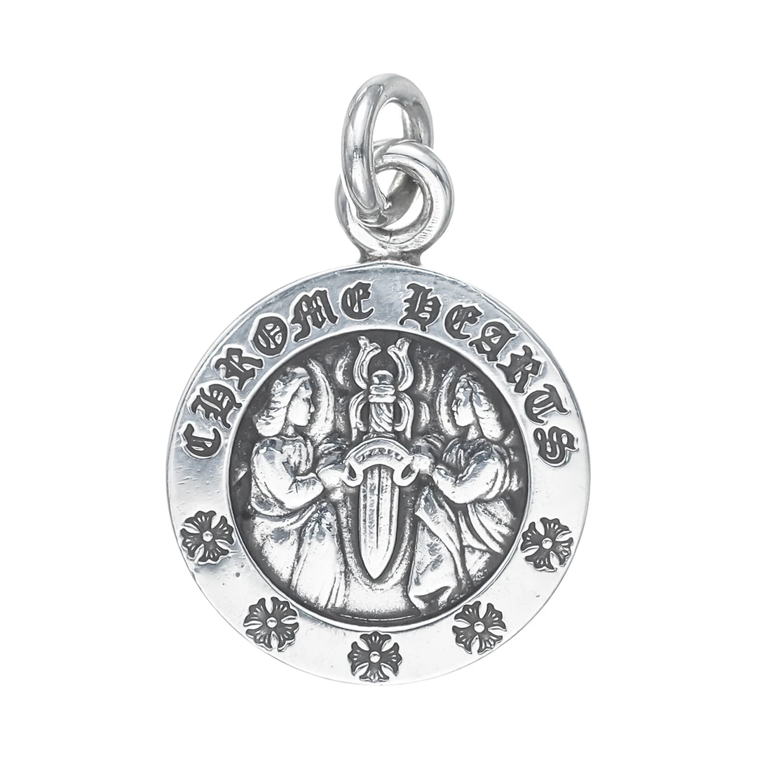 95新 克罗心 Chrome Hearts ANGEL V1天使圆牌徽章吊坠