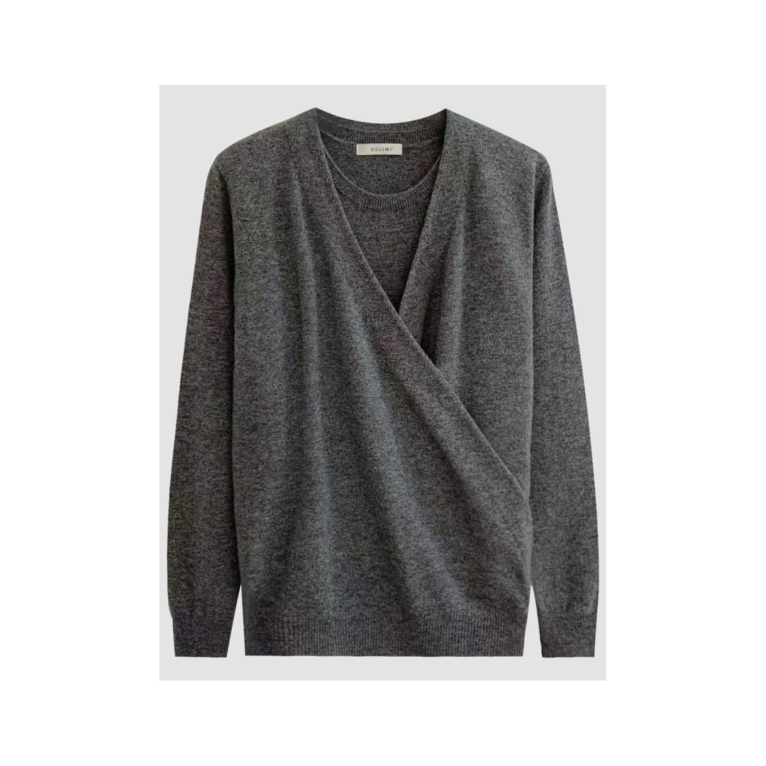 两件套 秋冬休闲百搭长袖纯色宽松简约保暖时尚针织套头两件套